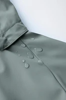 RUBBERIZED RAINCOAT WITH REMOVABLE HOOD