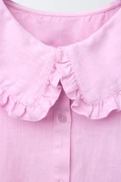 CHEMISE COL CLAUDINE COTON LIN