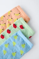 LOT DE TROIS PAIRES SOCQUETTES COURTES FRUITS