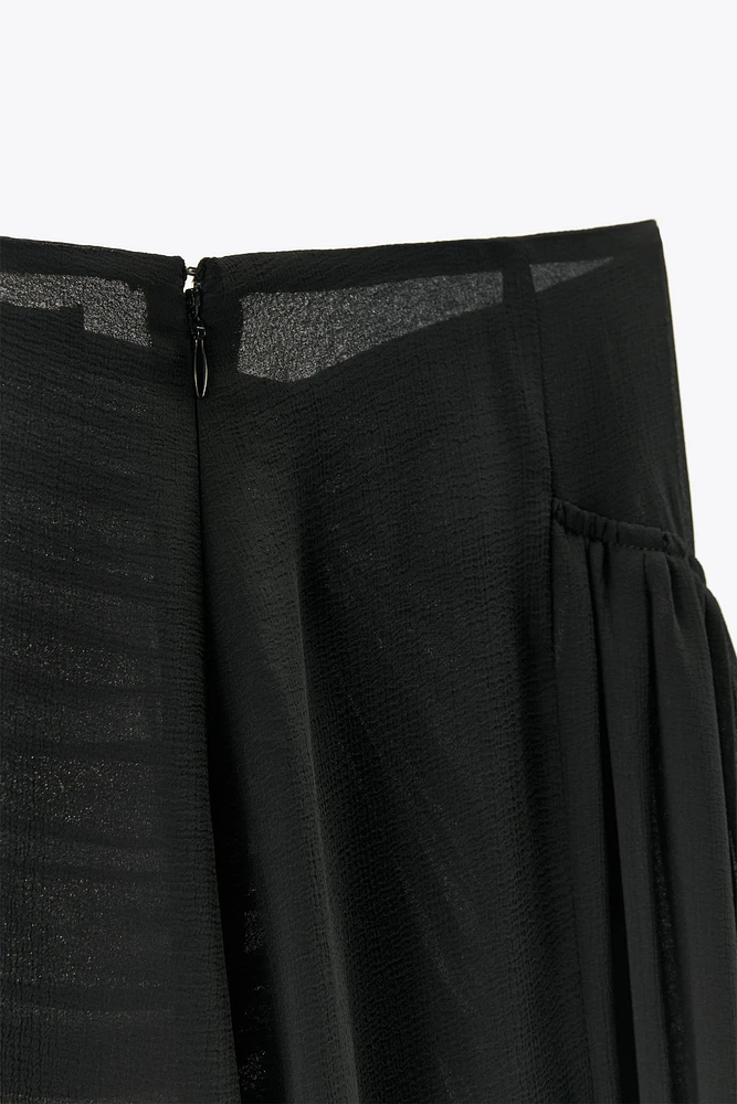 DRAPED GEORGETTE MIDI SKIRT