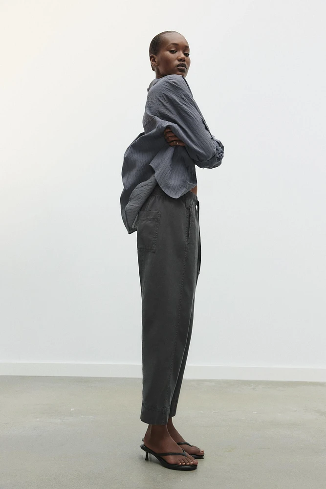 ELASTIC WAISTBAND COTTON PANTS