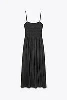 FLOWY ELASTIC MIDI DRESS