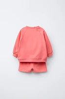 SWEATSHIRT AND BERMUDA SHORTS SET WITH LABEL
