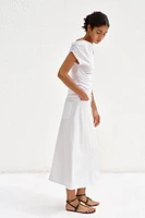 RUCHED ASYMMETRIC T-SHIRT