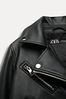 FAUX LEATHER BIKER JACKET