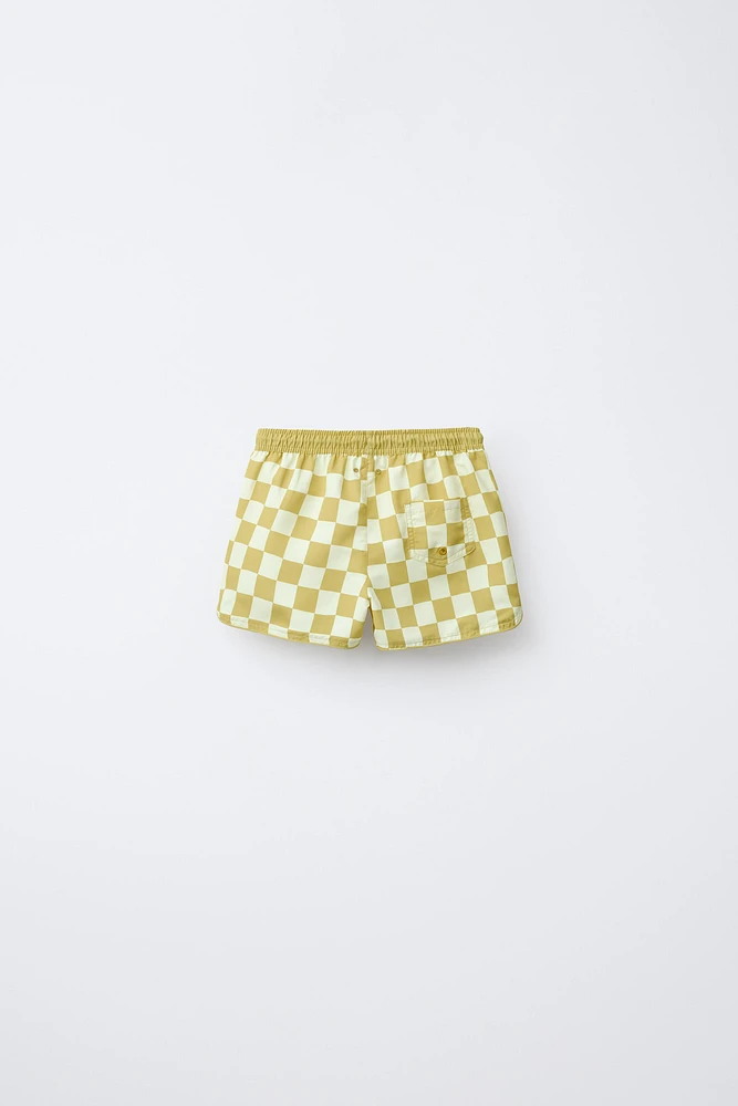 2-6 YEARS/ CHECKERBOARD SWIM SHORTS