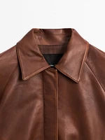 Waxed nappa leather jacket