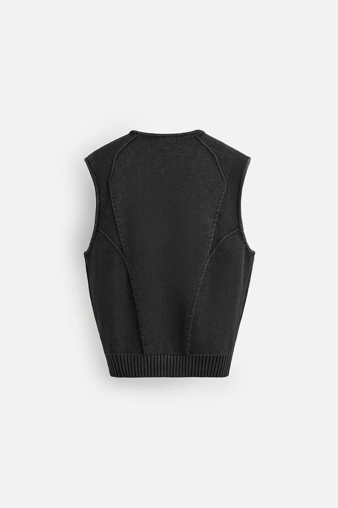 WASHED KNIT VEST