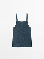 Top en maille à encolure américaine
