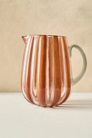 GLASS PITCHER WITH STRIPED HANDLE AND CONTRAST