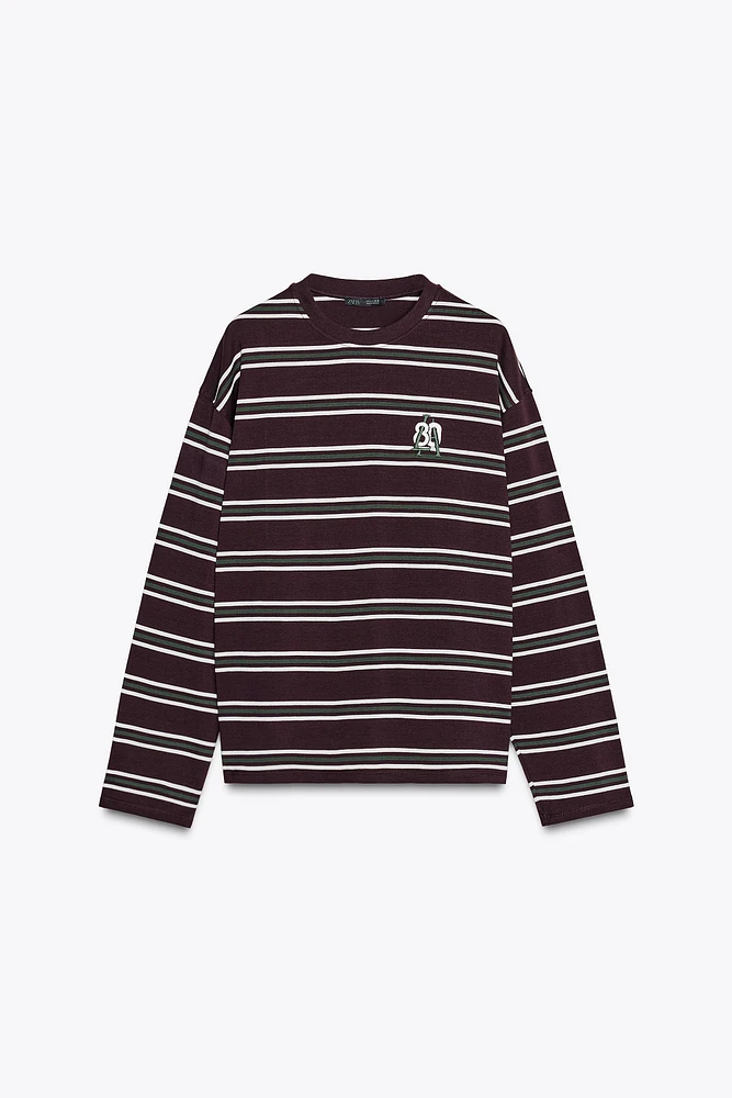 EMBROIDERED STRIPED T-SHIRT