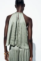 TOP HALTER SATINÉ FANTAISIE