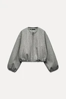 ELASTICATED TRIM SOFT BOMBER JACKET