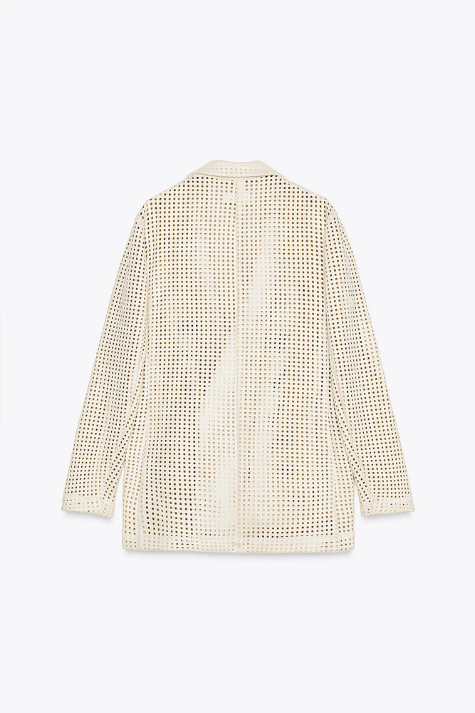 VESTE DÉCOUPÉE EFFET DAIM