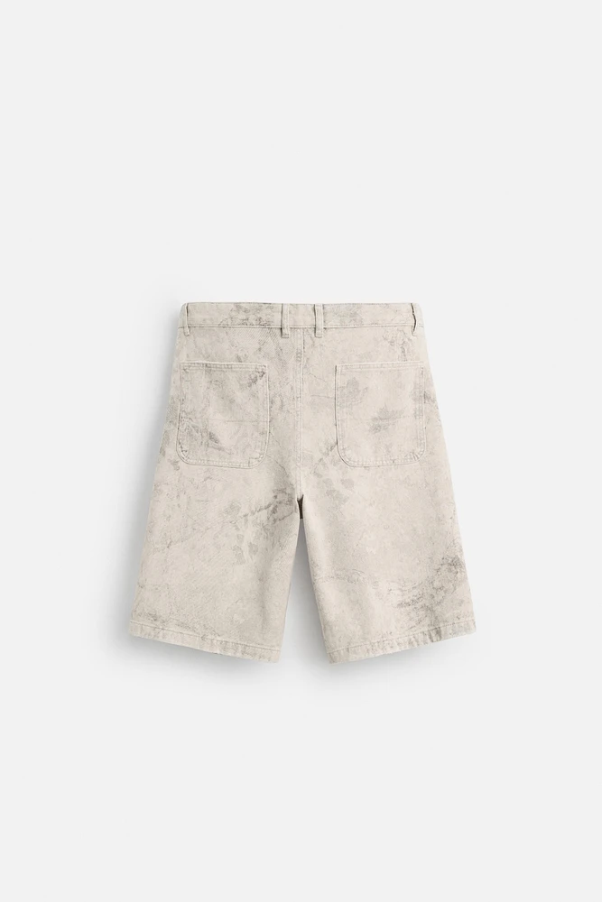 WASHED ABSTRACT PRINT SHORTS