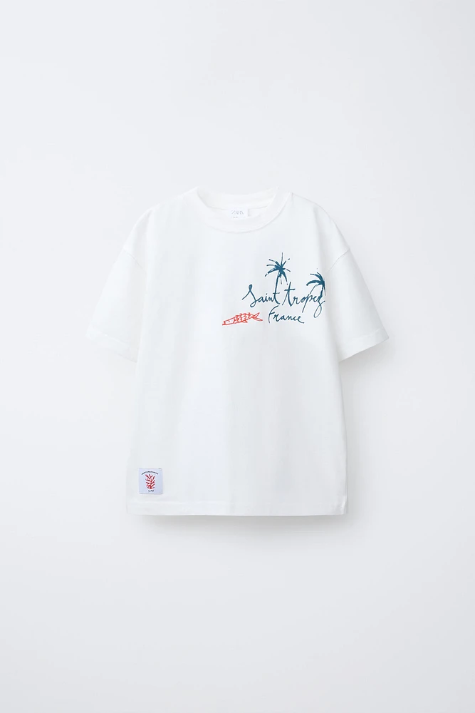 EMBROIDERED TEXT T-SHIRT
