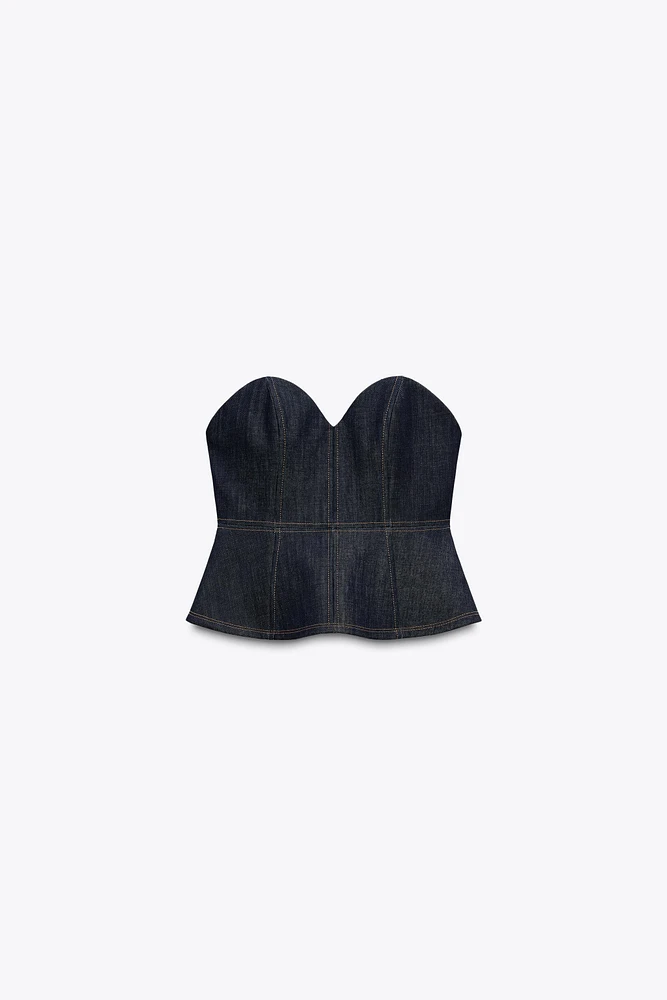 BUSTIER DENIM PÉPLUM COLLECTION ZW