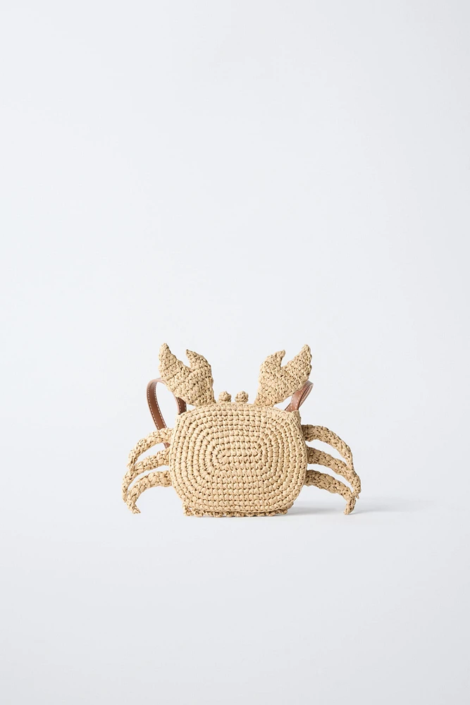 SAC BANDOULIÈRE CRABE EFFET RAPHIA