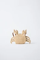 SAC BANDOULIÈRE CRABE EFFET RAPHIA