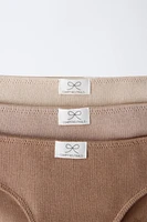 AGES -6/ THREE-PACK OF RIBBED BRIEFS WITH LABEL