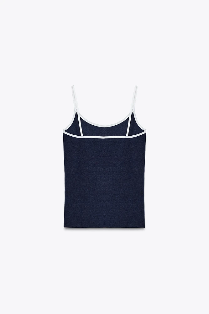 CONTRAST PIPING T-SHIRT