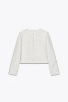 TEXTURED SEQUIN BLAZER