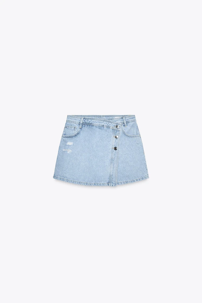 JUPE-CULOTTE Z1975 EN JEAN DÉCHIRÉ