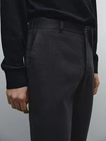 100% linen tapered fit trousers