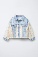 VESTE EN DENIM PATCHWORK FLEURS