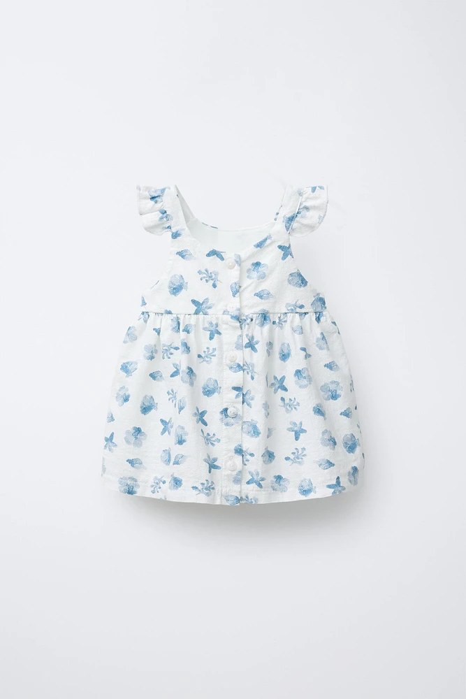 ROBE IMPRIMÉE MOTIFS BLEU MARINE