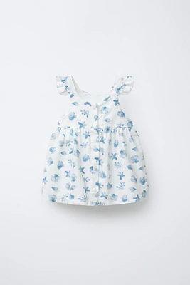 ROBE IMPRIMÉE MOTIFS BLEU MARINE
