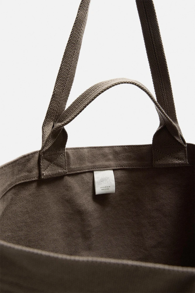 WASHED CANVAS TOTE BAG