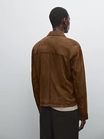 Veste en cuir finition daim