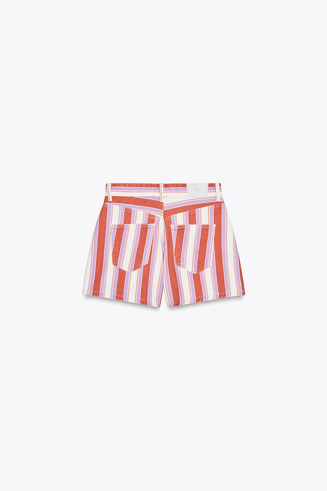 SHORT Z1975 MOM FIT TAILLE HAUTE RAYURES