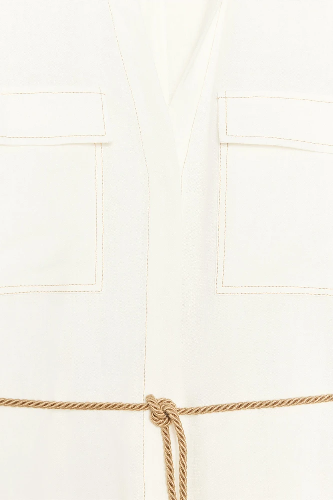 CHEMISE SAFARI LACET AVEC RAMIE