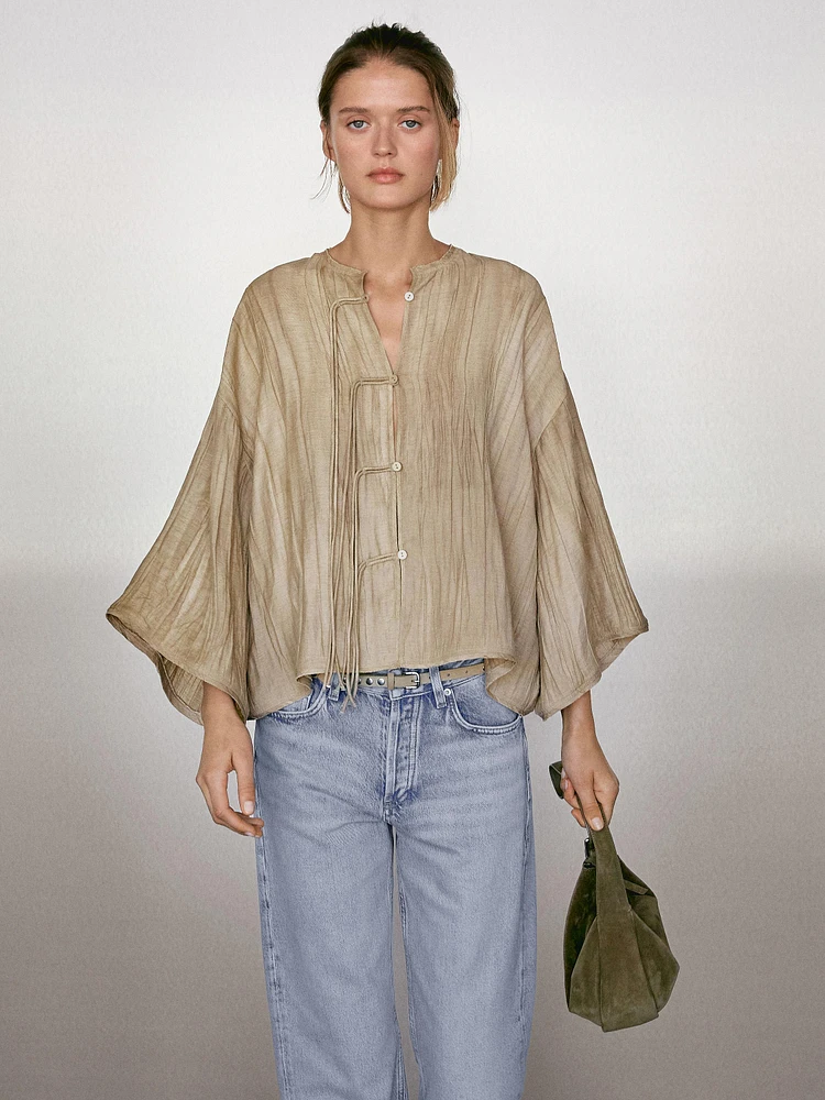 Kimono fluide avec cordons