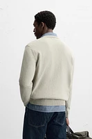 TEXTURED COTTON SWEATER