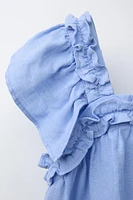 100% LINEN DRESS WITH RUFFLES