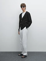 100% linen knit cardigan