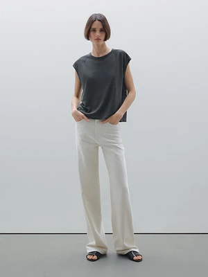 100% linen lightweight ribbed T-shirt