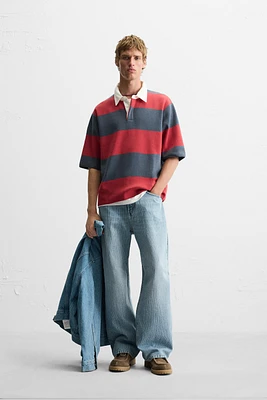 STRIPED KNIT POLO