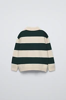 STRIPED POLO SWEATER