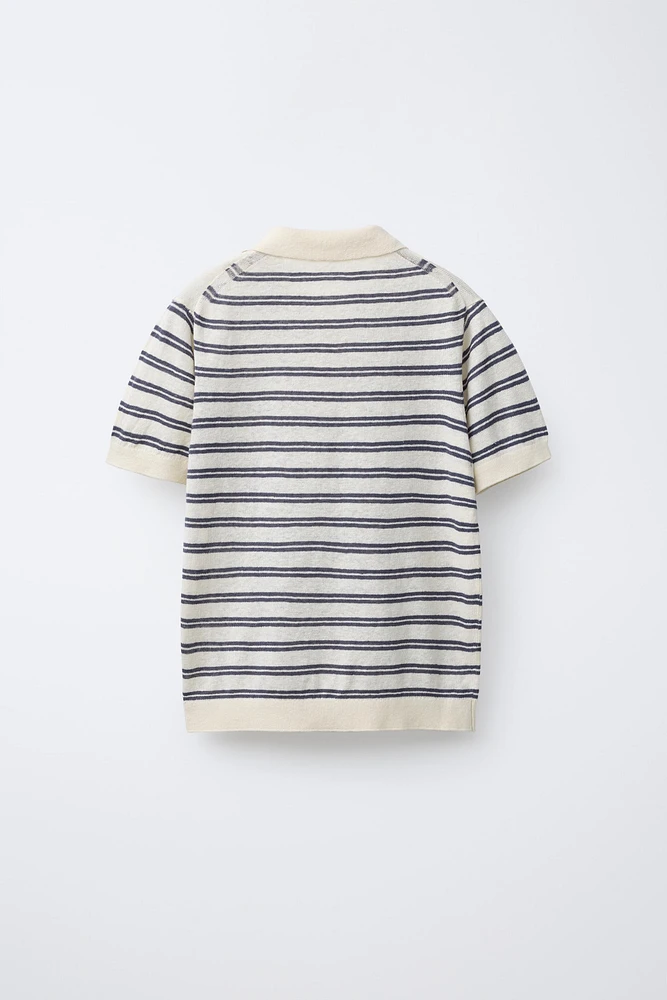 LINEN COTTON POLO SHIRT