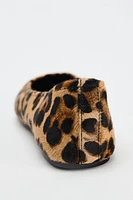 LEATHER ANIMAL PRINT BALLET FLATS