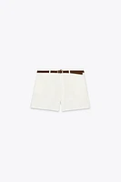 PLEATED SHORTS WITH BELT
