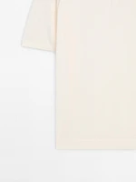Short sleeve cotton knit polo shirt