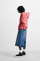 WASHED DETAIL ZIPPERED SWEATSHIRT