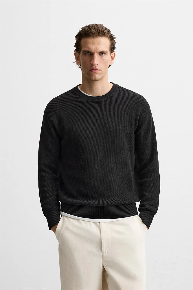 PULL BASIQUE EN MAILLE PERLÉE