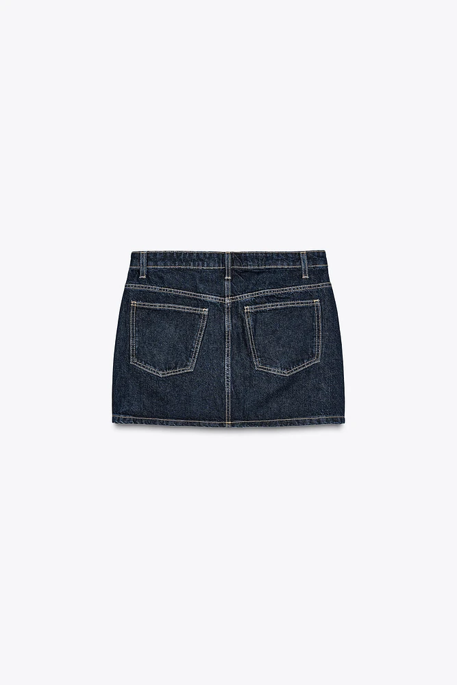 TRF CROSS-WAIST DENIM SKIRT