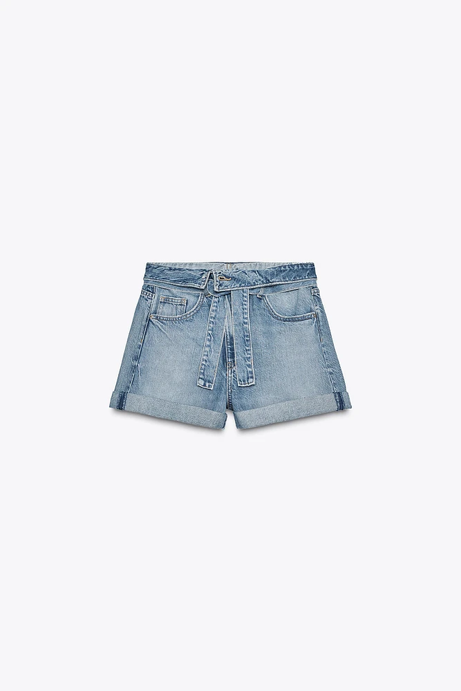 SHORT EN JEAN TRF CEINTURE